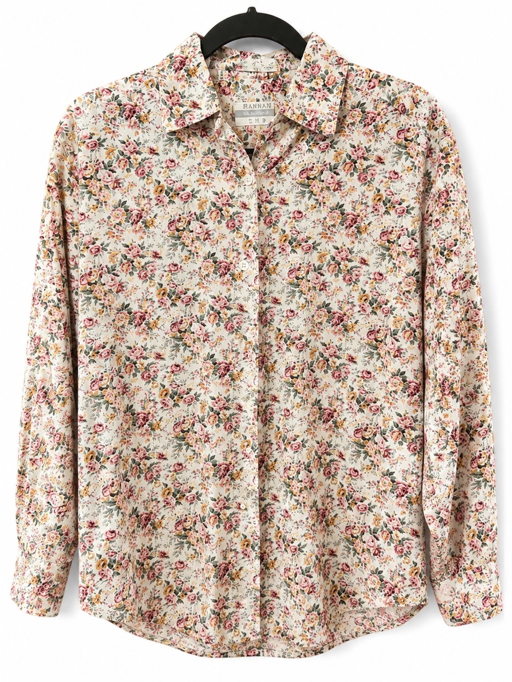 Brannan San Francisco Floral Button Front Shirt Cottagecore 100% Cotton Top M